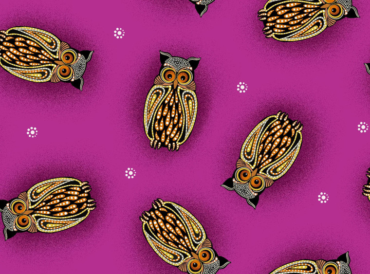 Betty Albert - Allover Owl - Rose