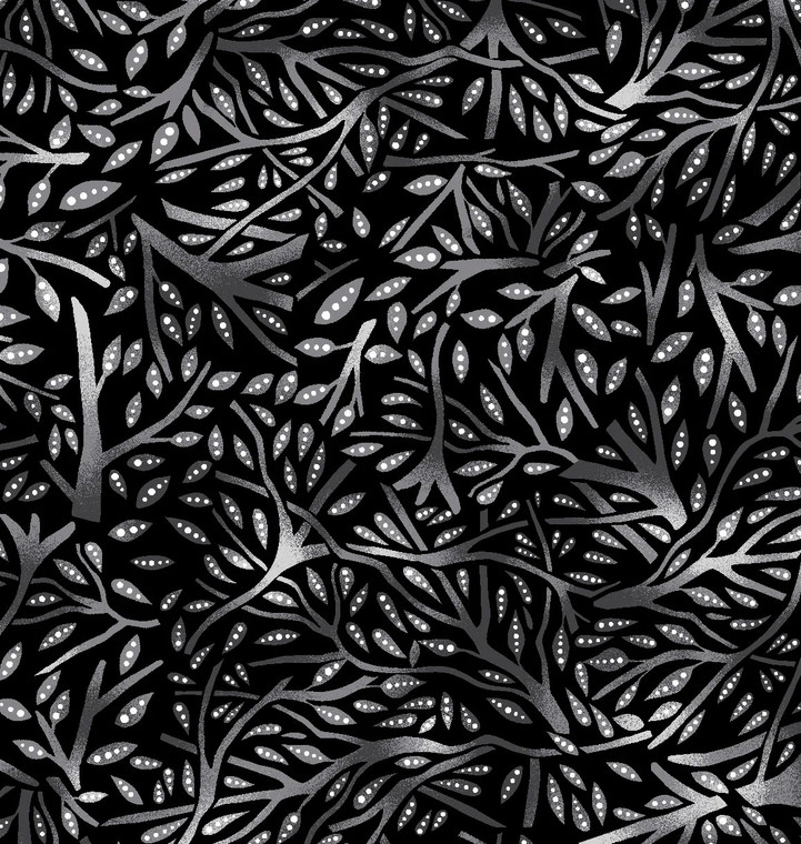 Betty Albert - Allover Branches - Grey Black