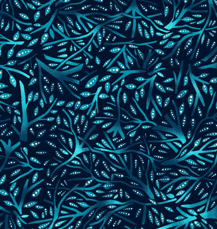 Betty Albert - Allover Branches - Teal