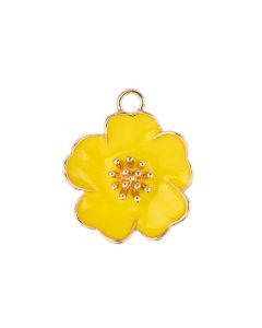 Yellow Flower - 20x24mm - 4pcs