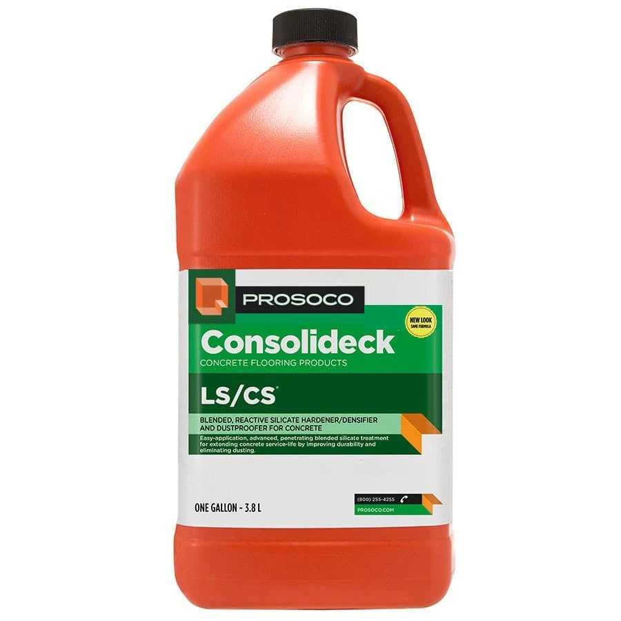 PROSOCO Consolideck LS/CS one-gallon jug; listing is a pallet of 36 cases with 4 jugs per case