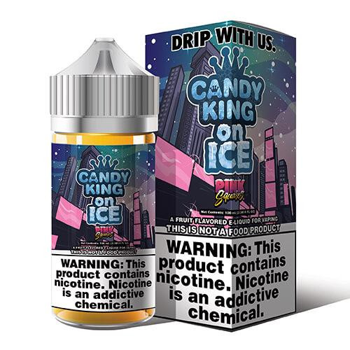 Candy King On Ice Pink Squares 100ml Premium ELiquid Eciggity