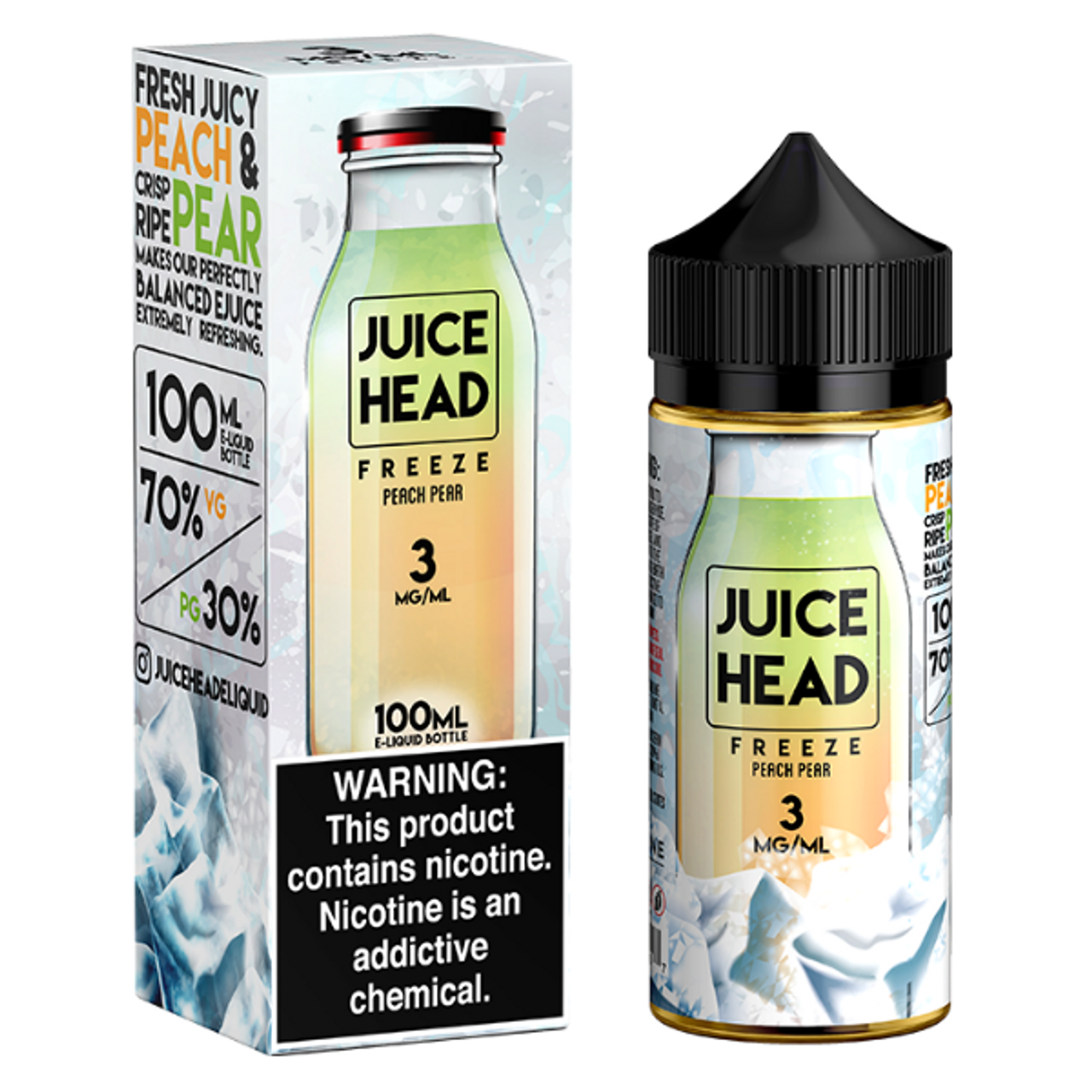 Juice Head Peach Pear Freeze 100ml Premium ELiquid Eciggity