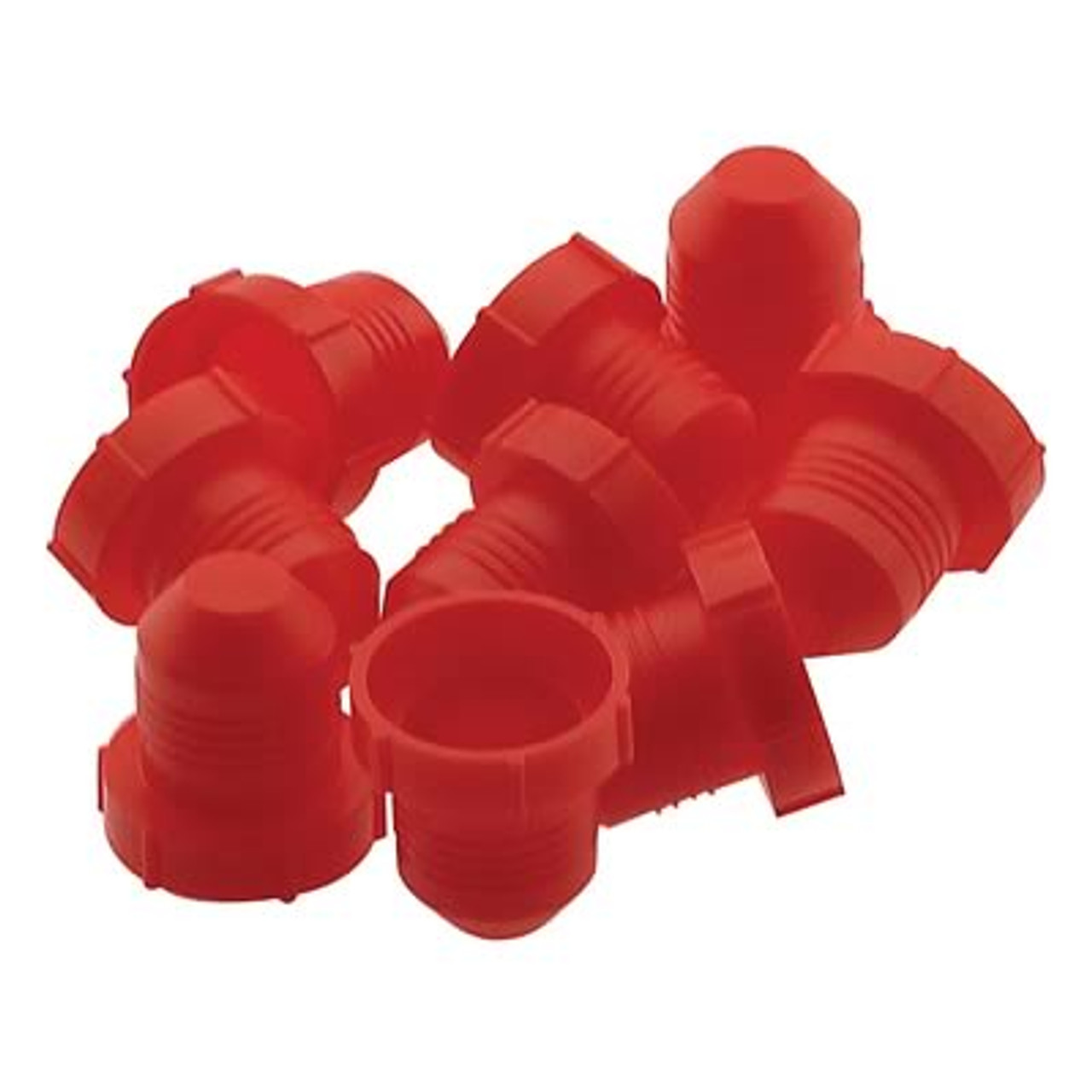 Fitting, Cap, -AN Male, Plastic, Red, Set of 10