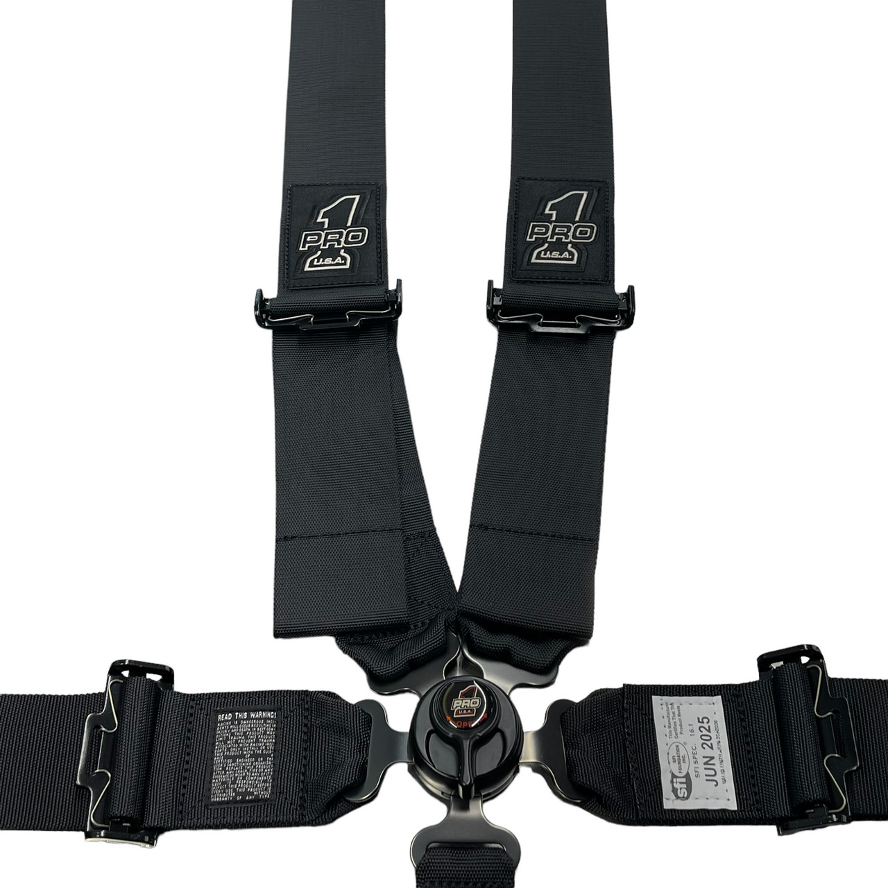 Pro 1 Racing & Safety- Cam Lock Safety Harness Seat Belts- 5pt Black w/ Black logo