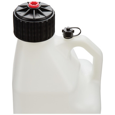 Utility Jug, 5 gal, 9.5 x 9.5 x 22.75 in Tall, O-Ring Seal Cap, Screw-On Vent, Filler Hose, Square, Plastic, Clear, Each