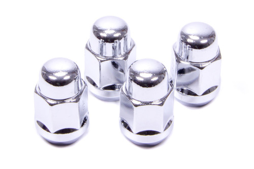 Lug Nut, Acorn Bulge, 1/2-20 in Right Hand Thread, 3/4 in Hex Head, 60 Degree Seat, Closed End, Steel, Chrome, Set of 4