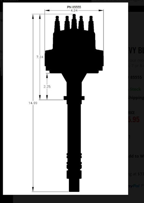 MSD Chevy V8 Pro-Billet Distributor, Black 85555