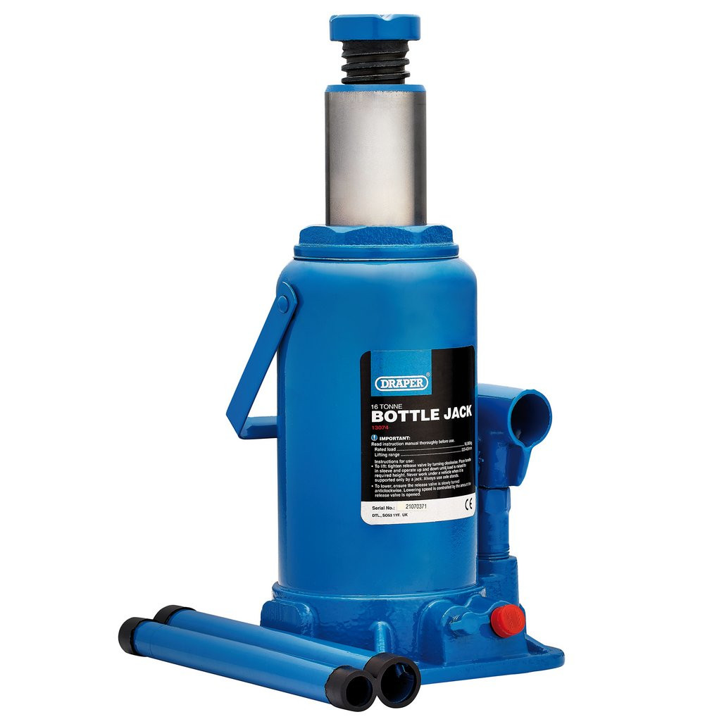 Hydraulic Bottle Jack, 16 Tonne (13074) | Draper Tools