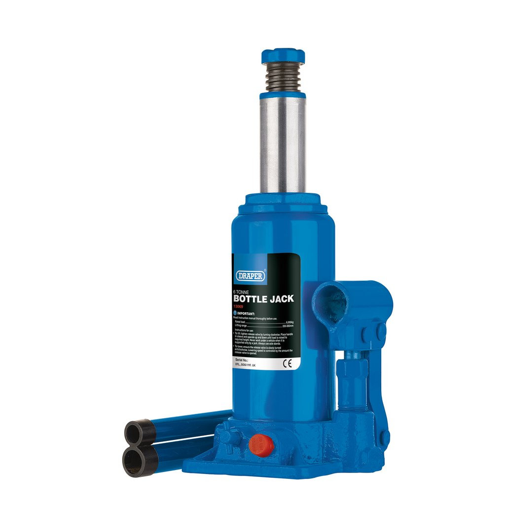 Hydraulic Bottle Jack, 6 Tonne (13069) | Draper Tools