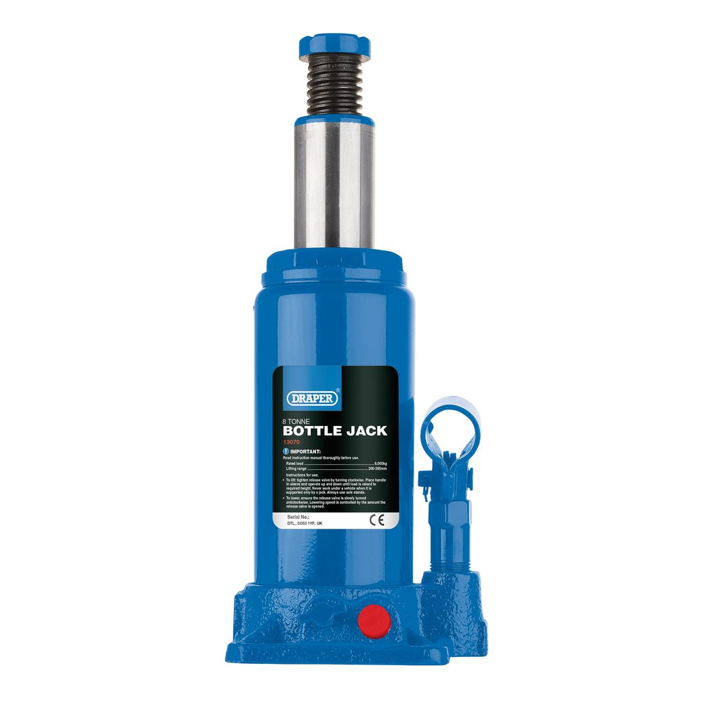 Hydraulic Bottle Jack, 8 Tonne (13070) | Draper Tools