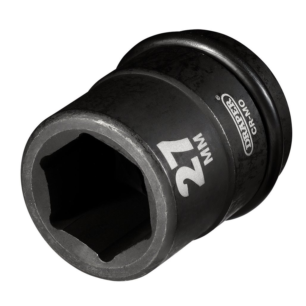 Draper Expert Hi-Torq 6-Punkt Schlag-Stecknuss, 27 Mm, 3/4" Antrieb – Aus Chrom-Vanadium-Stahl, Geschwärzt