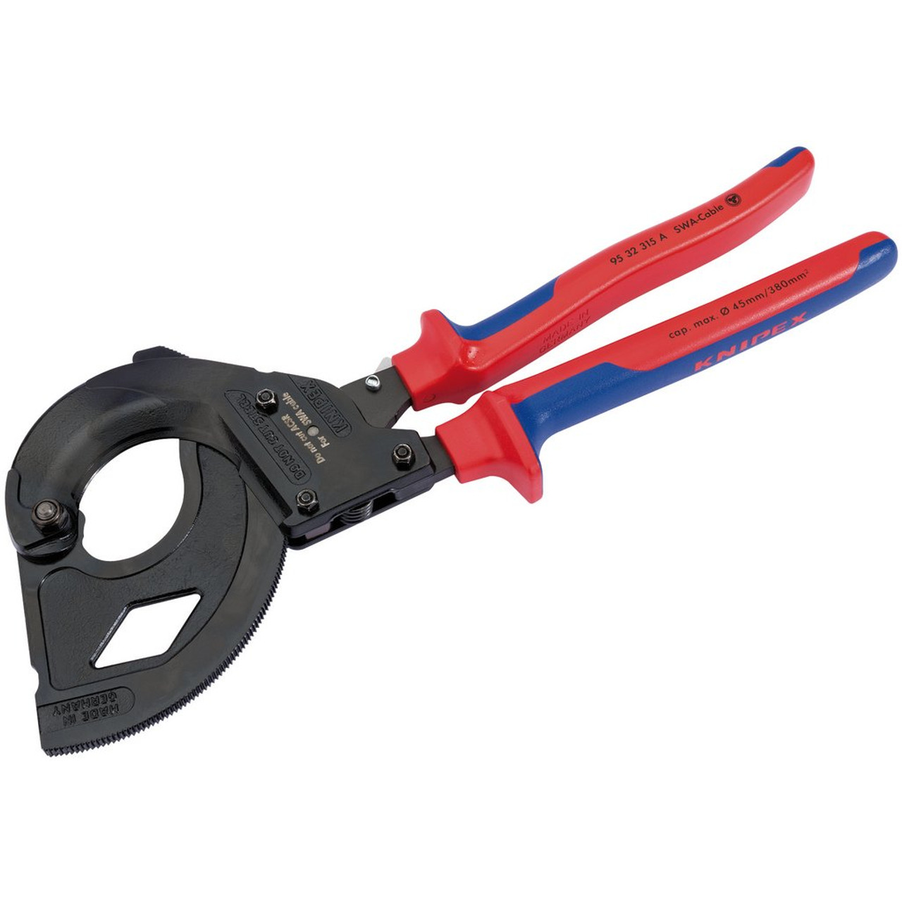 Knipex Cable Cutters (ratchet action) suitable for aluminum cable