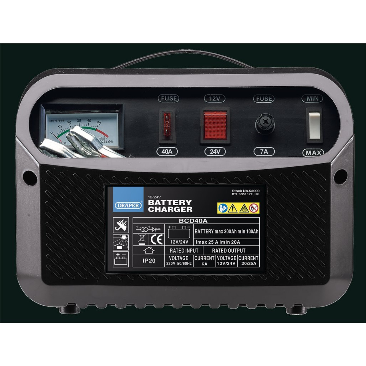 53000  Draper Tools 12/24V 20-25A Battery Charger