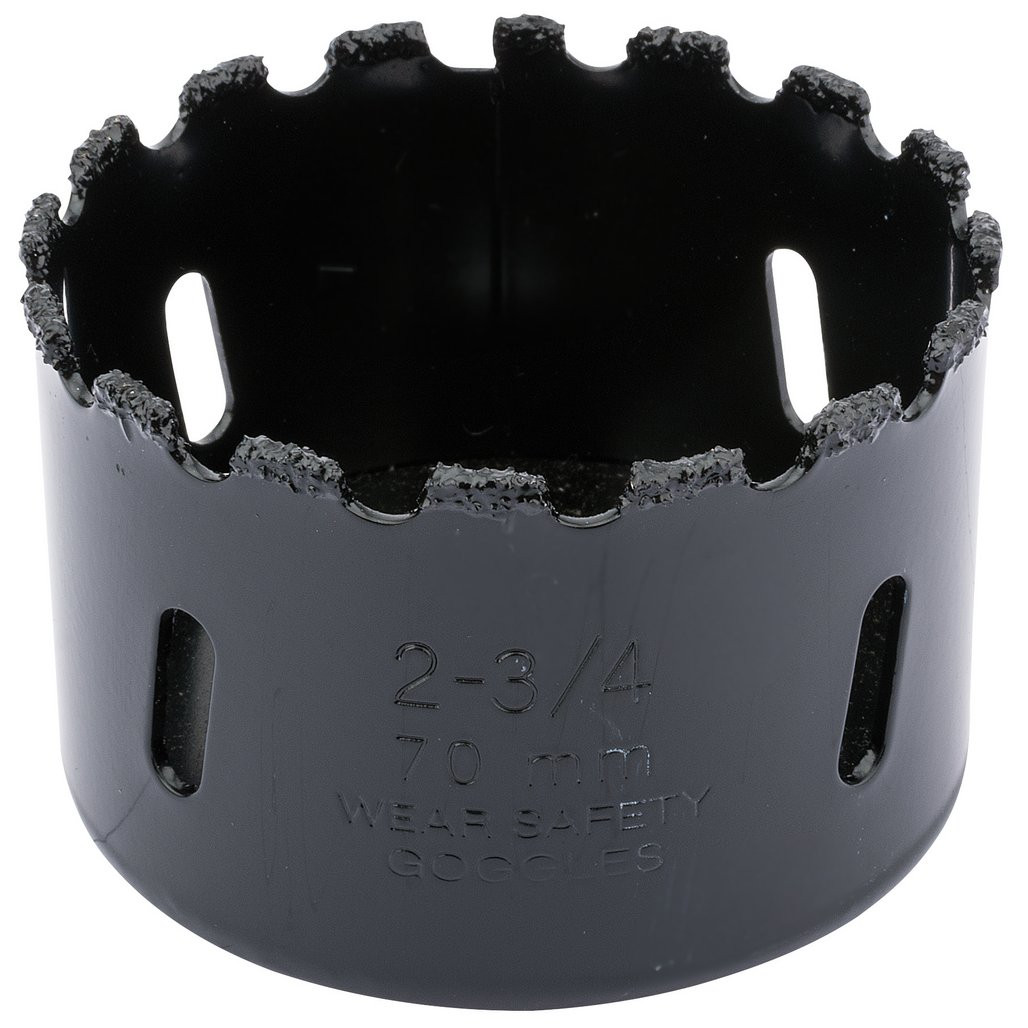 Tungsten Carbide Grit Hole Saw, 70mm 