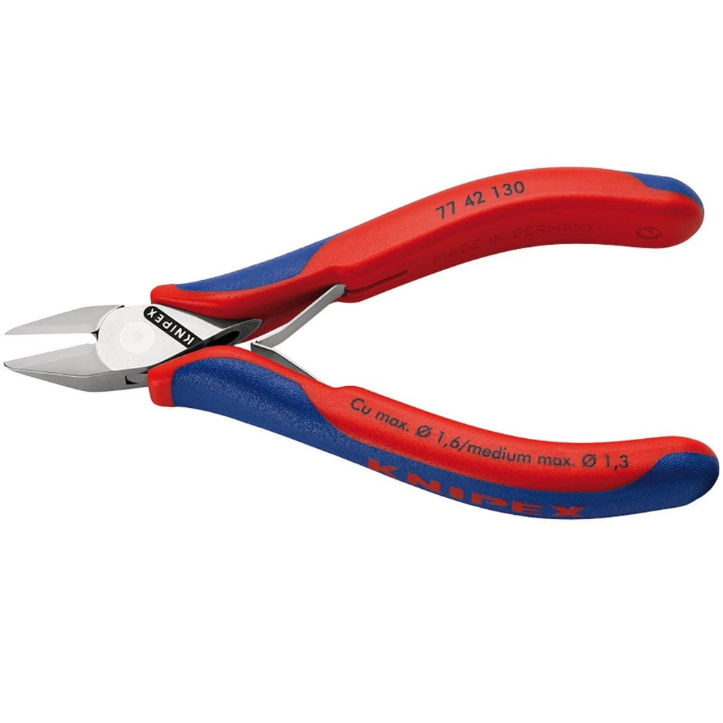 KNIPEX 77 42 130 Electronics Diagonal Cutter, 130mm (27729) | Draper Tools