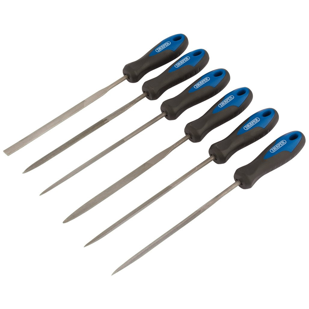 Soft Grip Needle File Set, 140mm (6 Piece) (83982) | Draper Tools