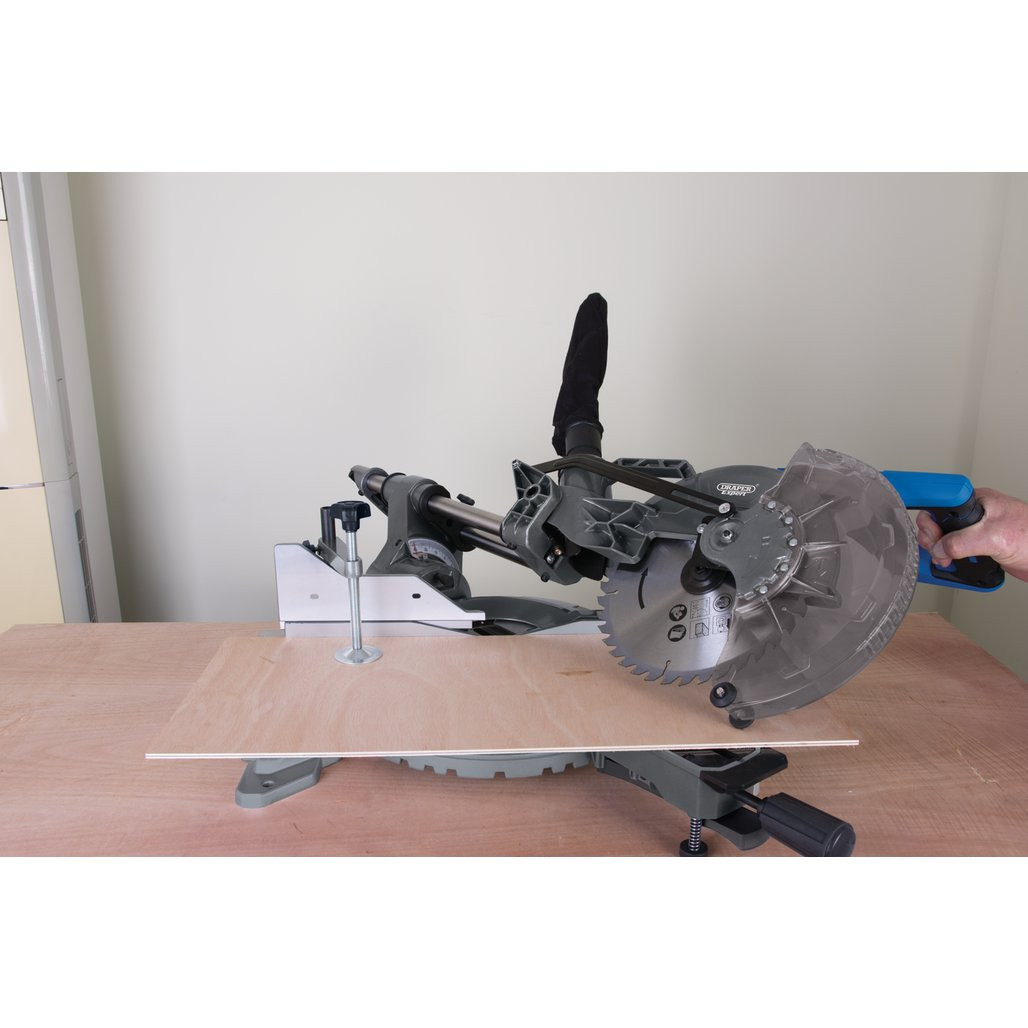 Draper Expert 230V Double Bevel Sliding Compound Mitre Saw, 255mm ...