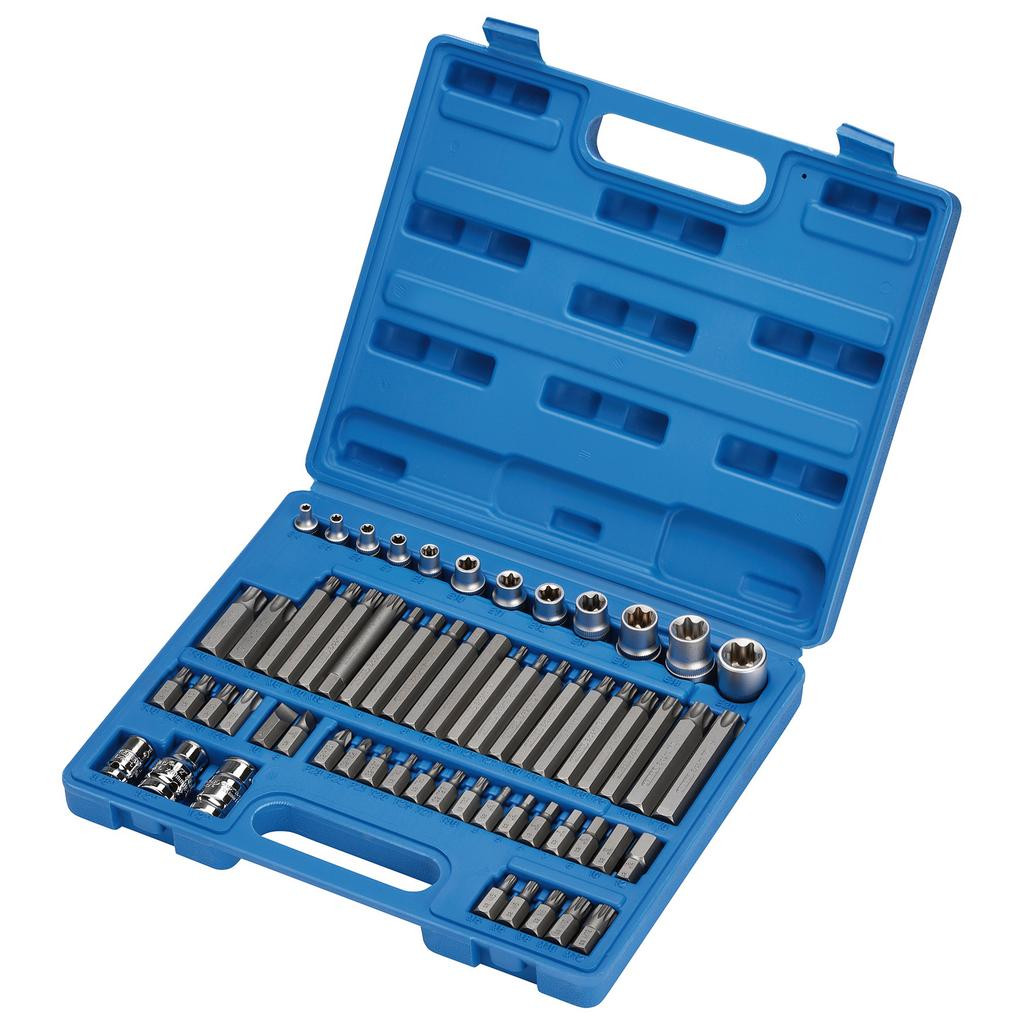 DRAPER 51pc. ソケットセット Imperial Deep Socket Set on a Metal Rail, 3/8