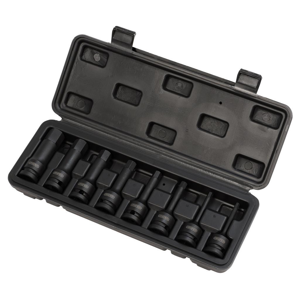 DRAPER 51pc. ソケットセット Imperial Deep Socket Set on a Metal Rail, 3/8