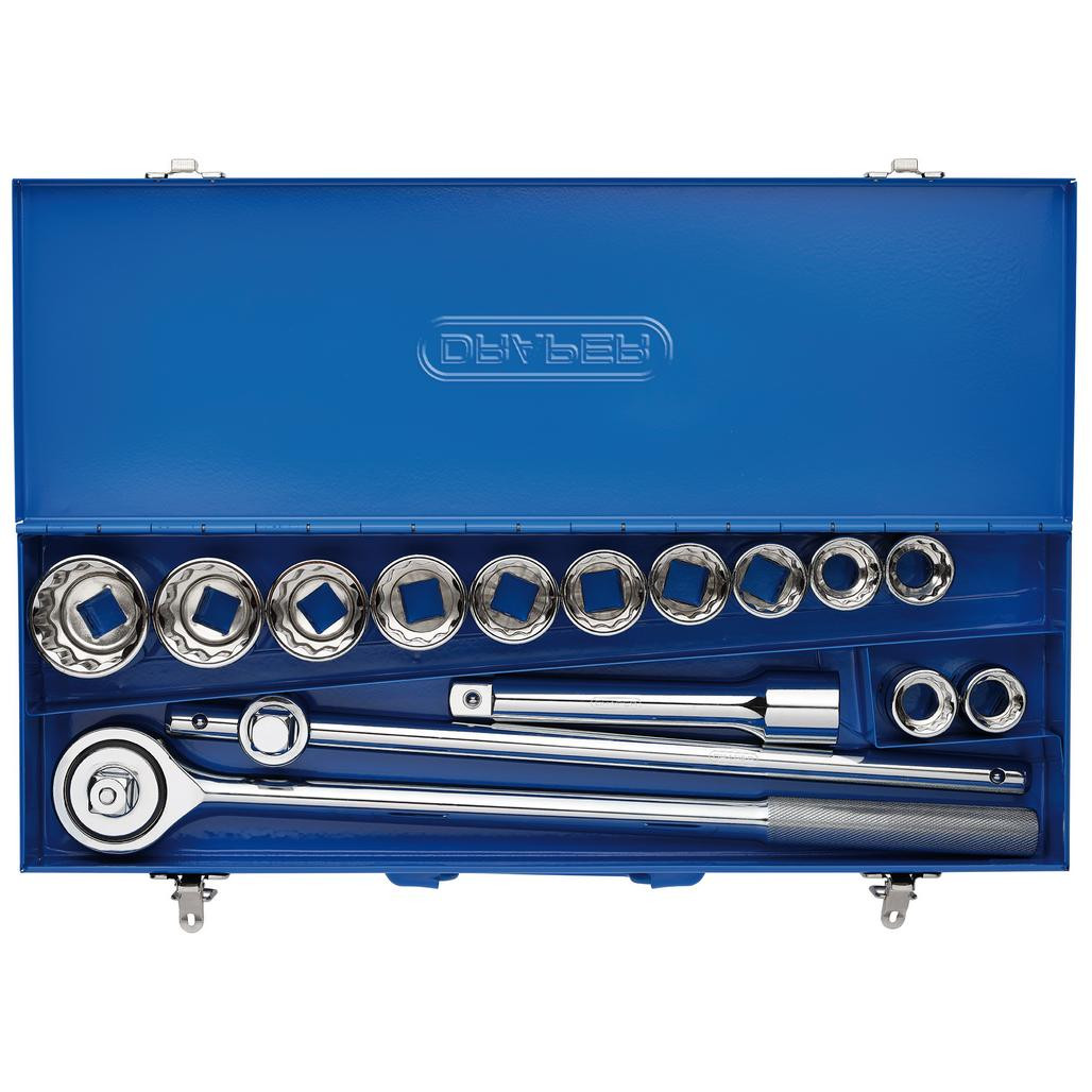 Draper HI-TORQ® Metric Socket Set in Metal Case, 3/4