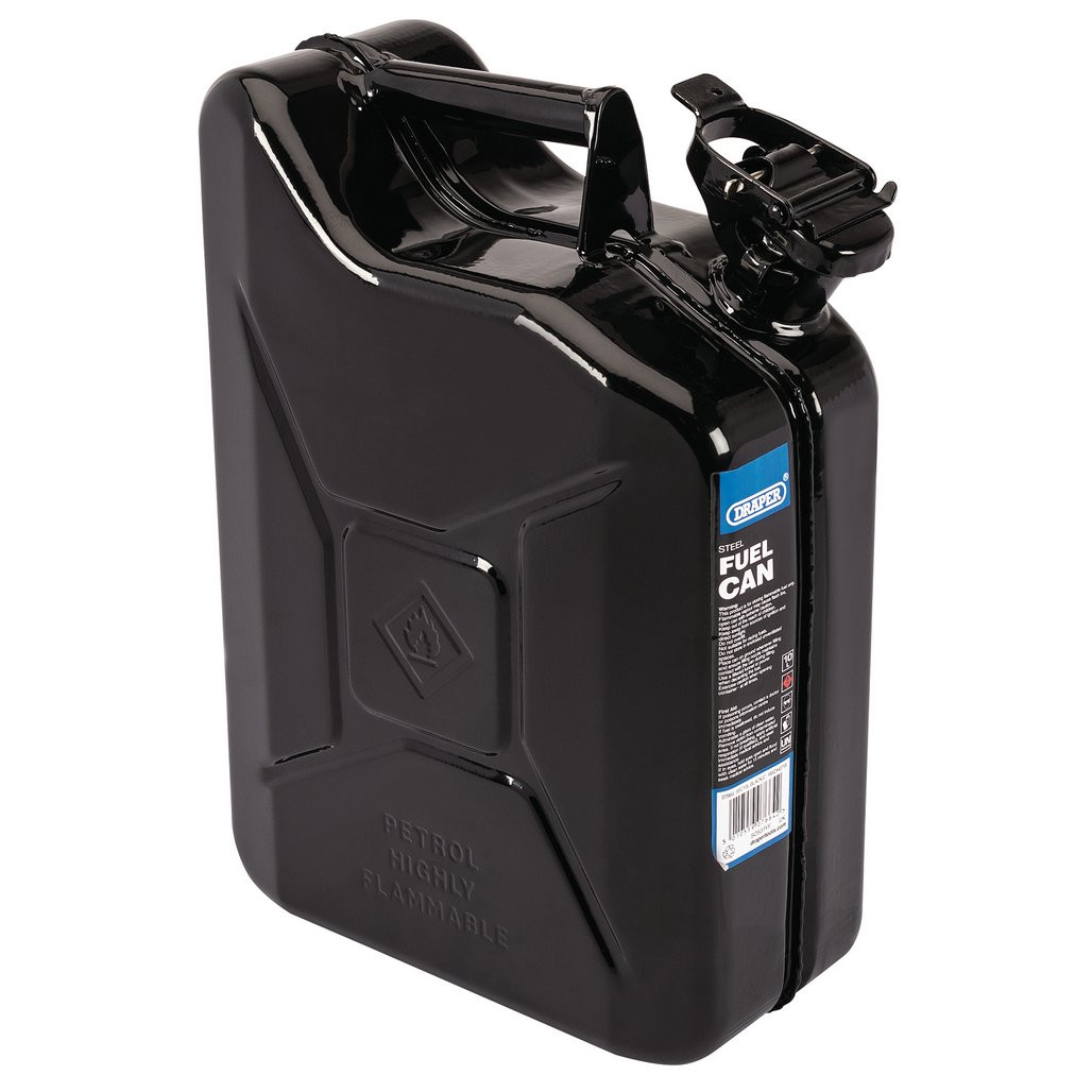 Steel Fuel Can, 10L, Black (07664) | Draper Tools