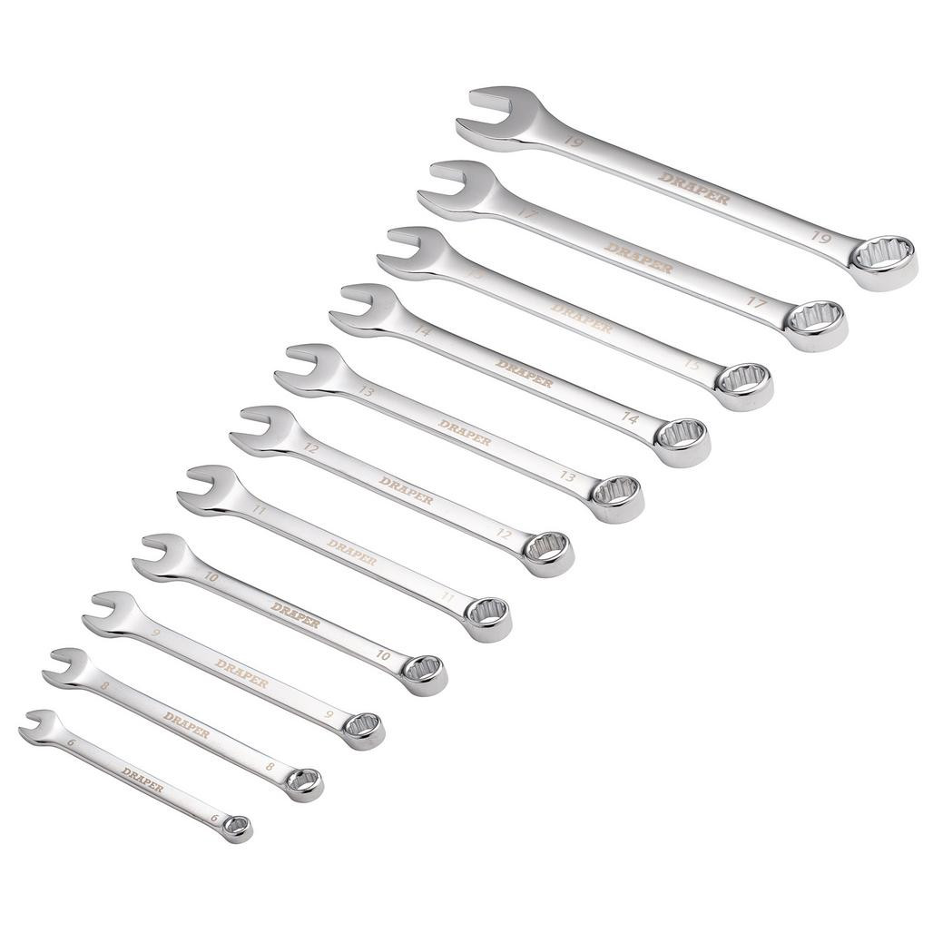 Draper HI-TORQ® Metric Combination Spanner Set, 6-19mm (11 Piece