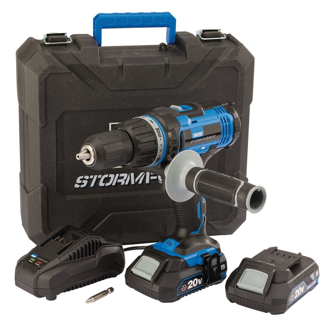 Draper Storm Force 20V Combi Drill 2 x 2.0Ah Batteries 1 x