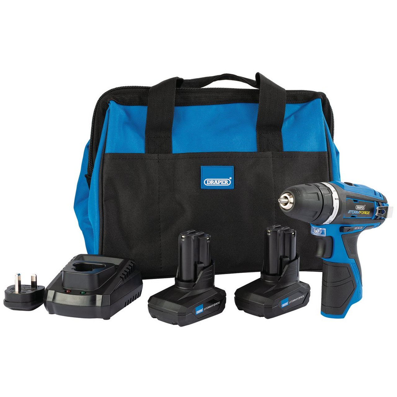 Draper Storm Force 10.8V Power Interchange Rotary Drill Kit 2 x