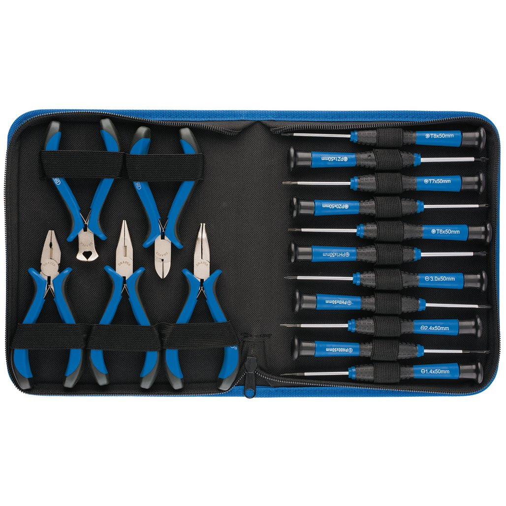 Precision Pliers and Screwdriver Set (16 Piece) (48958) | Draper Tools