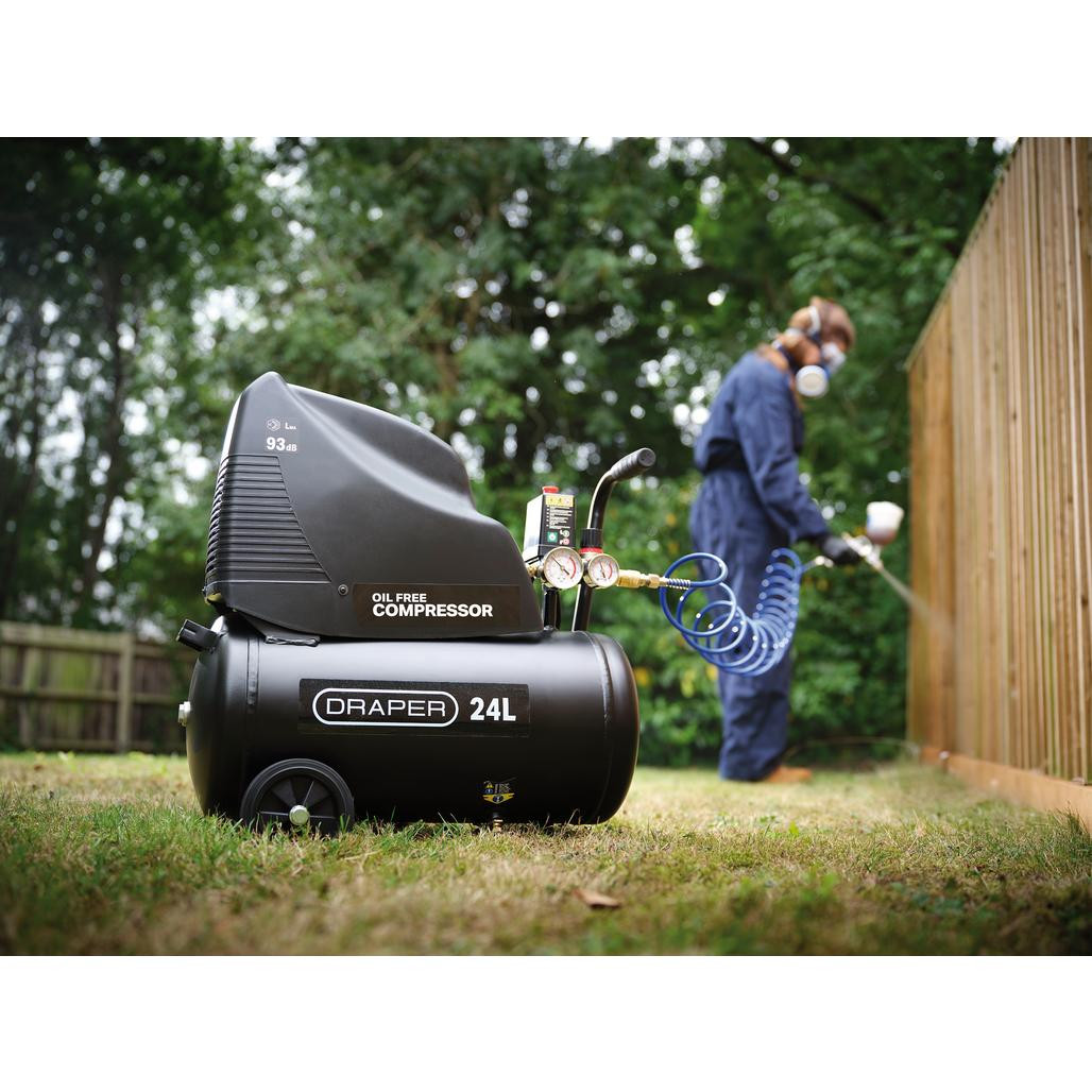 24L Oil-Free Compressor, 1.1kW/1.5hp and Air Tool Kit (90126