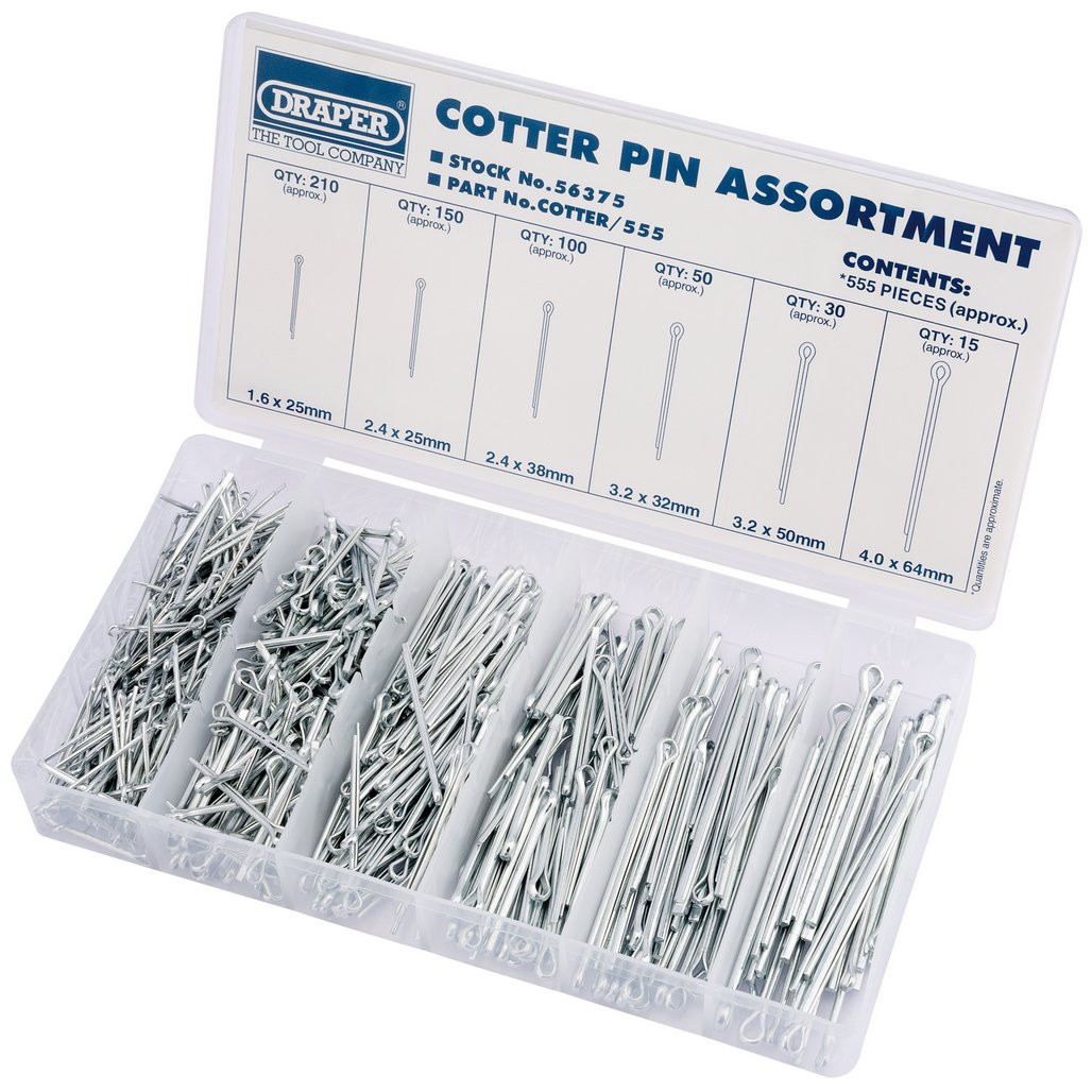 Split Pin Assortment (555 Piece) (56375) | Draper Tools