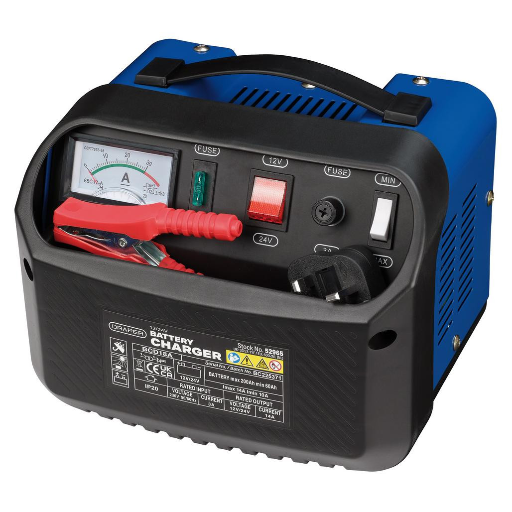 12/24V Battery Charger, 10 14A (52965) Draper Tools