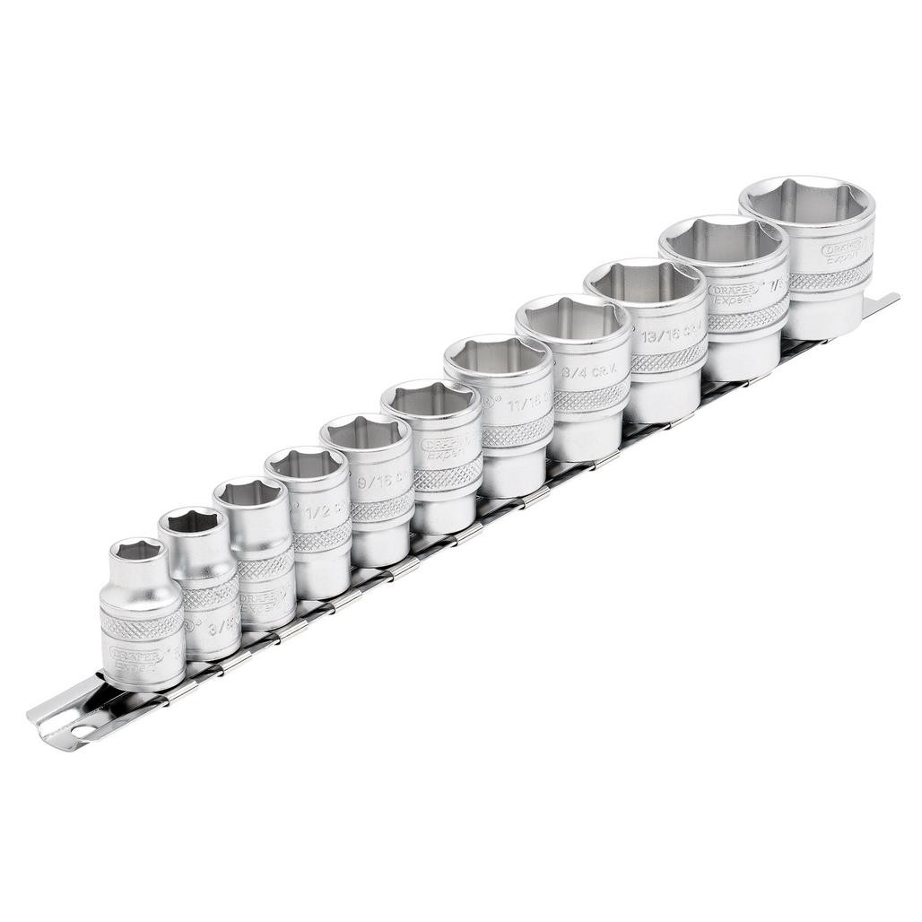 IMP．IMPERIAL Imperial Socket Set on a Metal Rail, 3/8