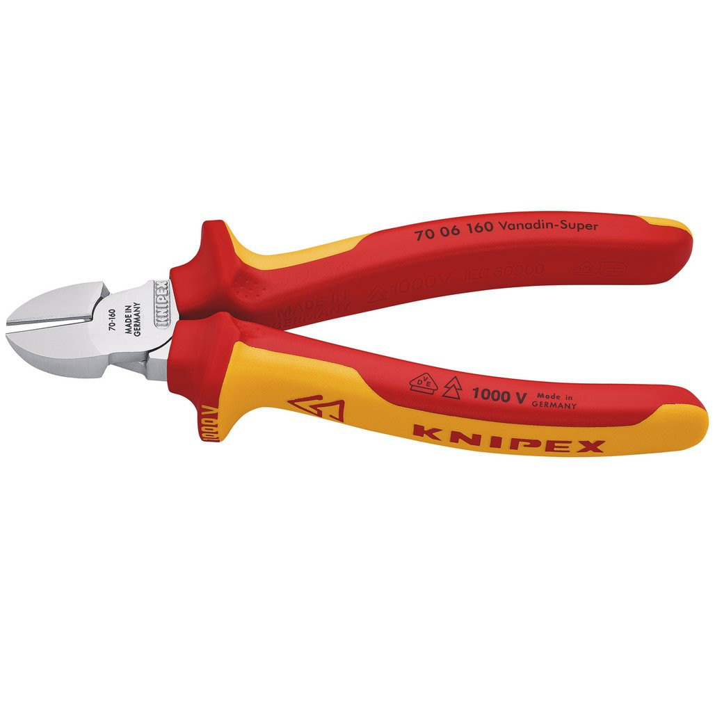 KNIPEX 70 06 160 VDE Diagonal Cutter,160mm (81262) | Draper Tools