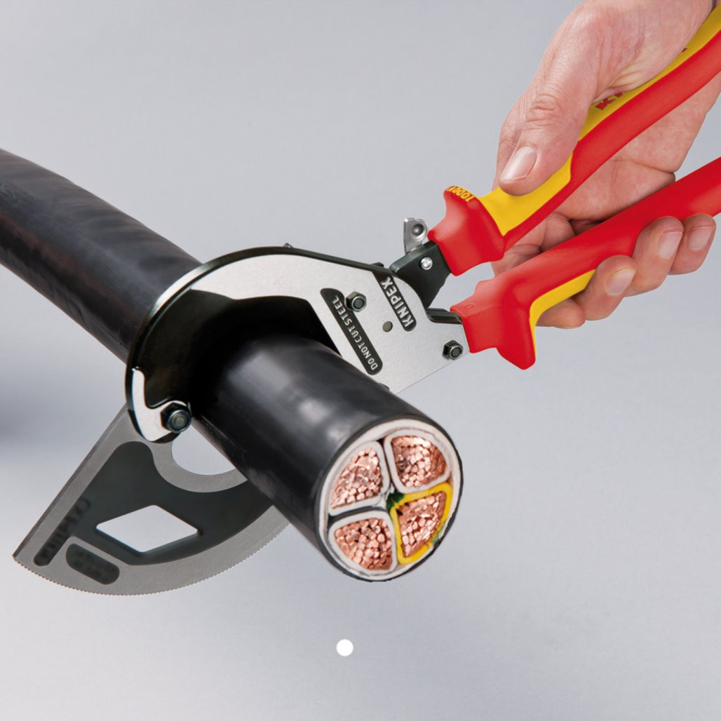 KNIPEX 95 36 320 Cable Cutter (ratchet principle, 3-stage) insulated ...