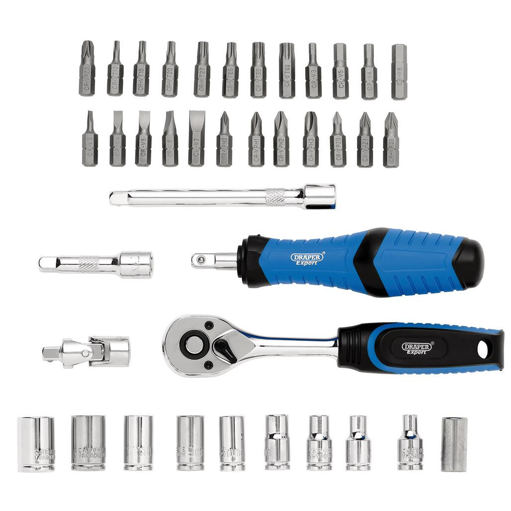 Draper Expert Socket and Bit Set, 1/4