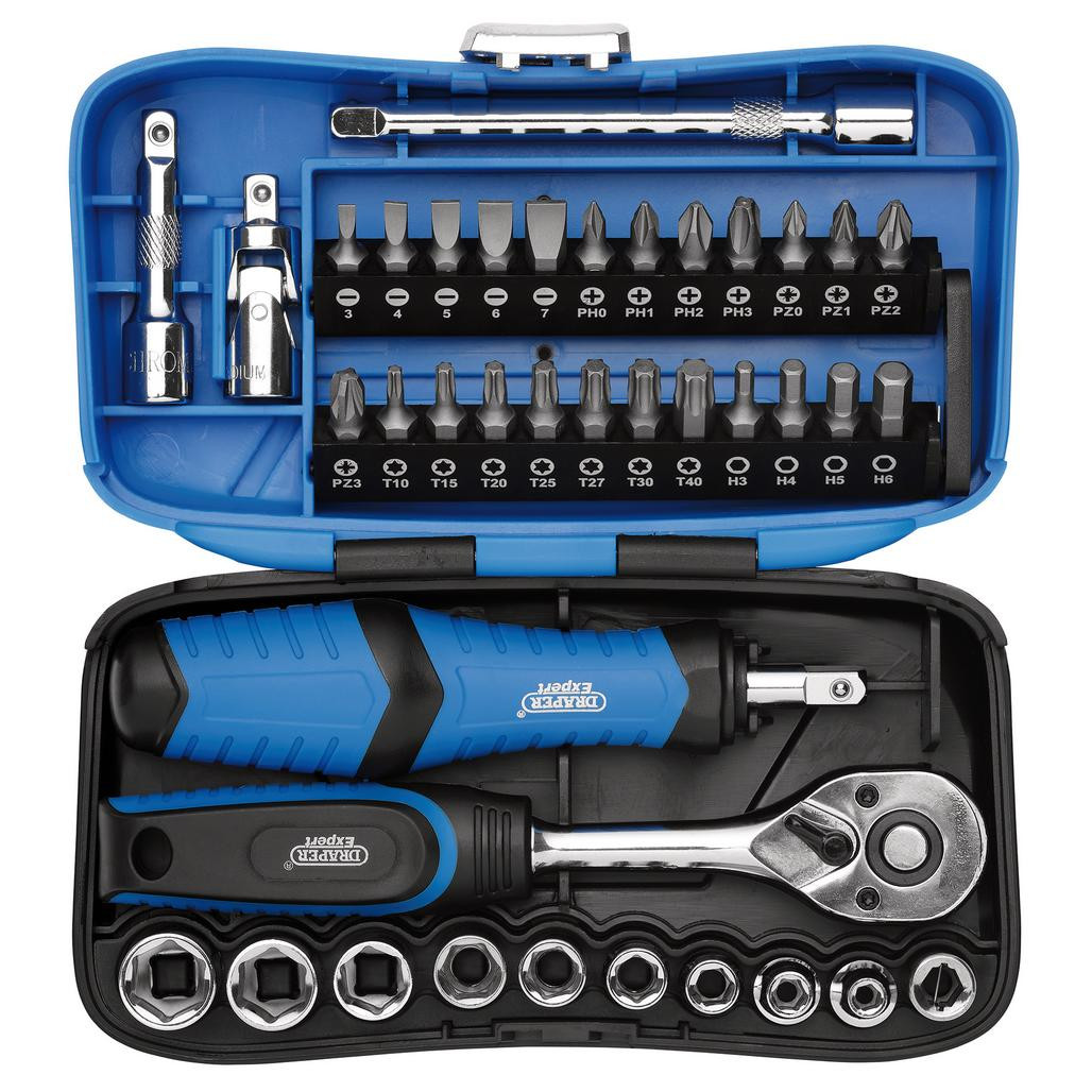 Draper Expert Socket and Bit Set, 1/4