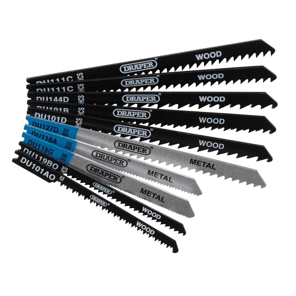 Assorted BIM and HCS Jigsaw Blade Set for Wood and Metal (10 Piece