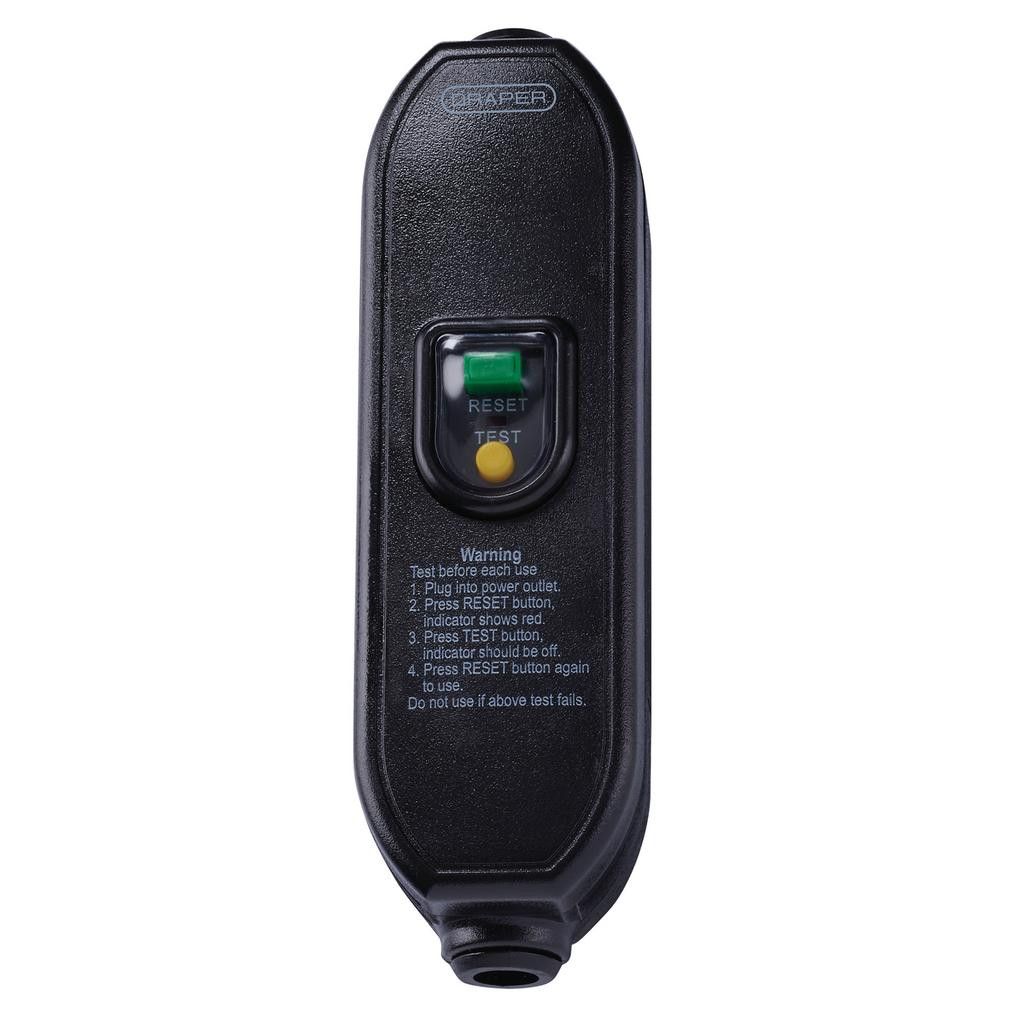 Draper 230V In-line RCD Adaptor, 16A, blue and black cable coupling