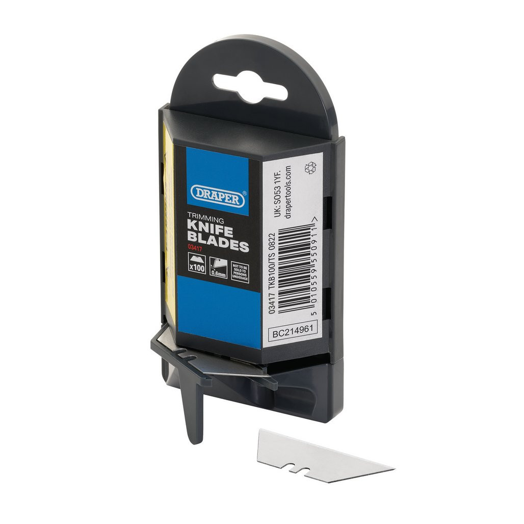 Heavy Duty Trimming Knife Blades with Single Blade Dispenser (Pack