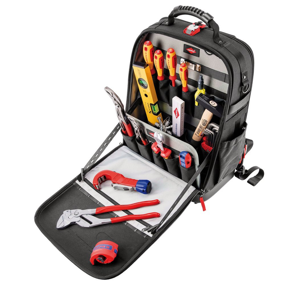 KNIPEX 00 21 50 S Tool Backpack Modular X18 Plumbing, 17 Parts