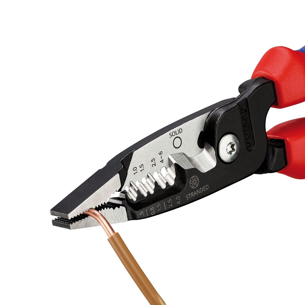 Pince électrique 5 En 1 KNIPEX 200 Mm - Dénudeuse Câble Professionnelle Gaine Bi-matière