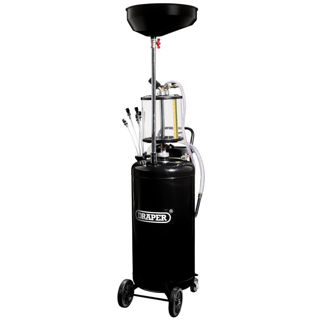 Suction Oil Drainer with Chamber, 90L - Draper Tools Ltd