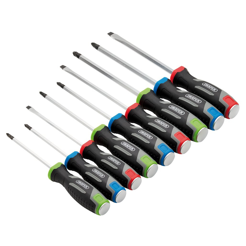 Pound Thru Soft Grip Screwdriver Set (9 Piece) (13487) | Draper Tools