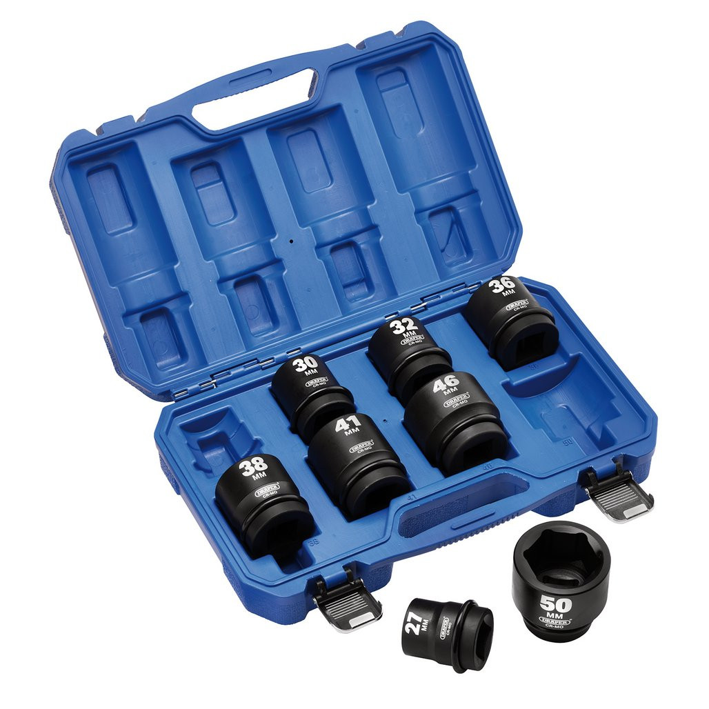 Draper 15-teiliges Steckschlüssel-Set – 1/2 Zoll Antrieb, Metrisch – Für Luft-, Elektro- & Handschrauber