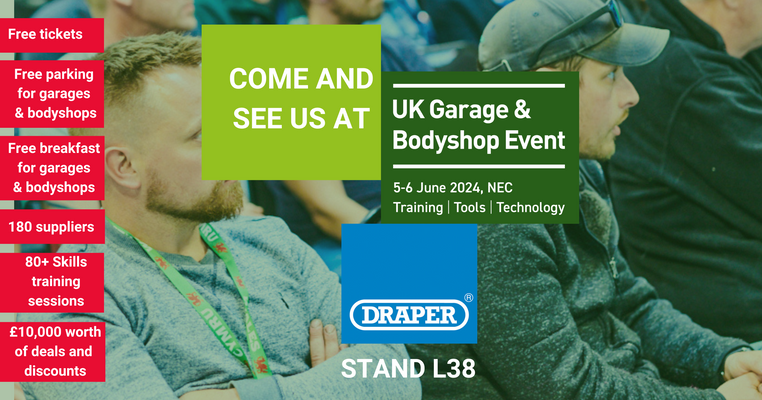 Come and see Draper at the UK Garage and Bodyshop Event 2024