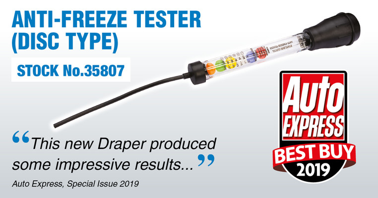 Draper Tools win BEST BUY in the Auto Express “Best Coolant Testers” review.