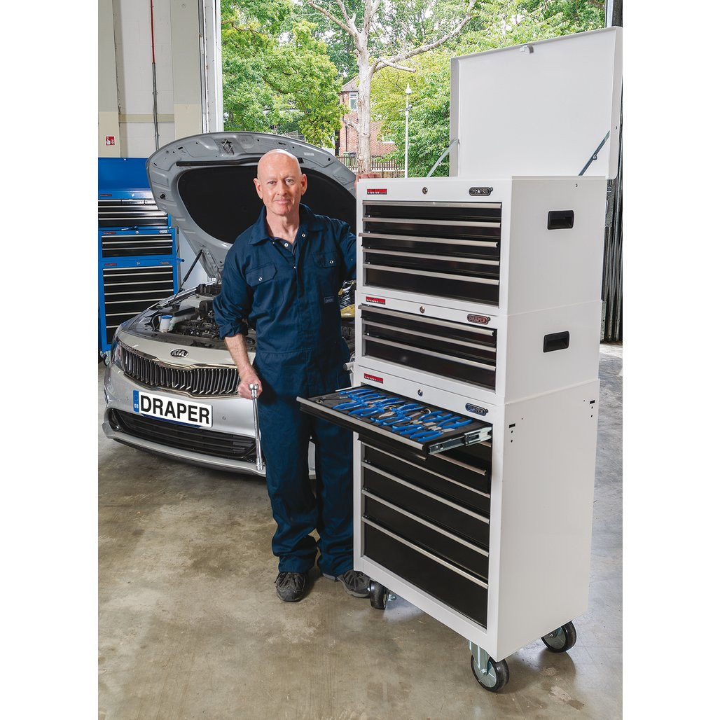 Intermediate Tool Chest, 3 Drawer, 26", White (35741) Draper Tools