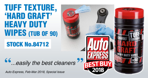 Auto Express Magazine Best Buy - Draper Tuff Texture Hard Graft Heavy Duty Wipes, Stock No.84712